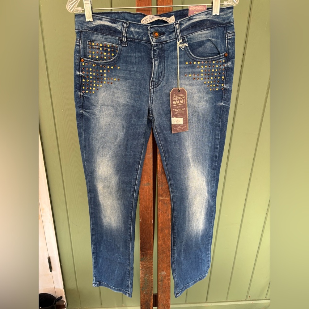 Blue Studded Women's Jeans